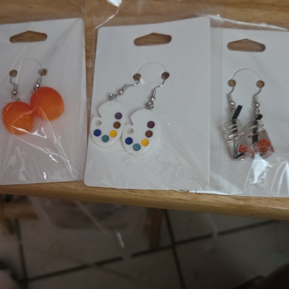 Earrings, Set of Three Fun Earrings